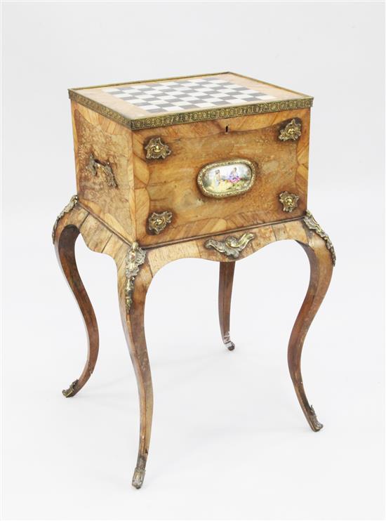 A 19th century French rosewood and ormolu mounted cabinet on stand, W.1ft 7.5in., some damages